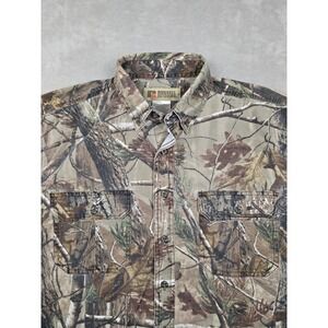 Russell Outdoors Explorer Shirt Mens L Camo Realtree AP Button Up Hunting L/S